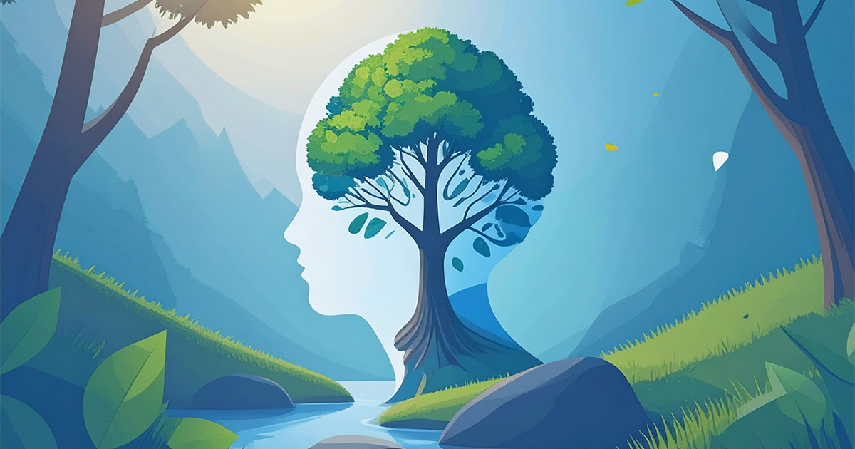 Graphic showing a brain with question marks turning into a brain with a lightbulb.
